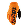 GUANTES 100% BRISKER YOUTH NARANJA FLUOR / NEGRO
