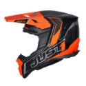 CASCO JUST1 J-22 C FLUO NARANJA FLUOR / GRIS PLATA