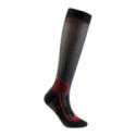 CALCETINES SIXS LONG V3 CARBONO NEGRO / ROJO