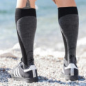 CALCETINES SIXS MOT V3 NEGRO / GRIS